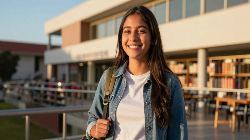 Estudiante mexicano con futuro en biblioteca dorada