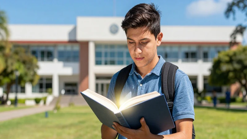 Estudiante mexicano universitario con estilo épico