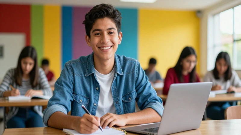 Joven estudiante mexicano pregunta por reglas de beca
