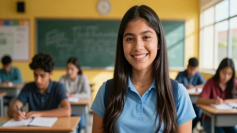 Estudiante mexicano sonriente logra éxito educativo