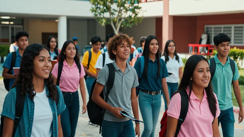 Estudiantes mexicanos celebran el éxito académico en campus vibrante