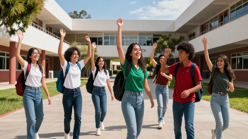 Cuáles son los requisitos y plazos para tramitar la beca Benito Juárez 3 Estudiantes celebrando en moderno campus universitario