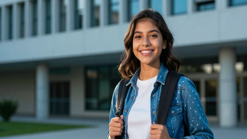 Estudiante mexicano sonríe en universidad moderna