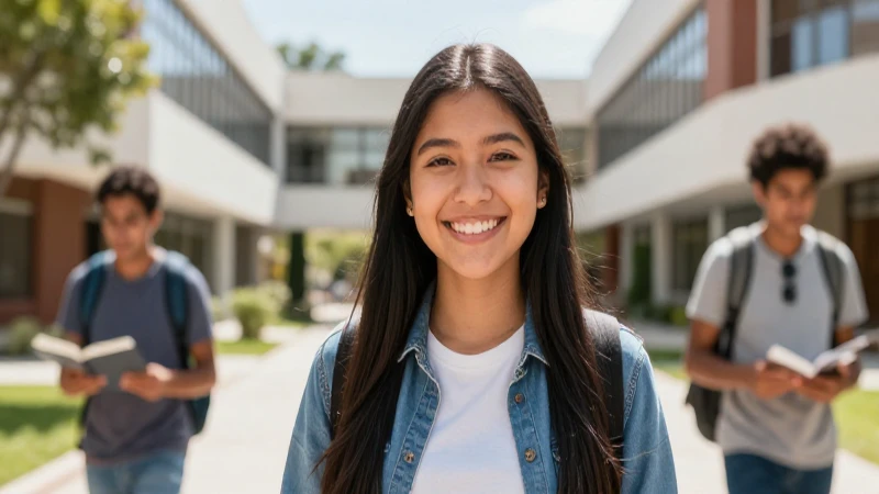 Estudiante mexicano diverso simboliza éxito y progreso