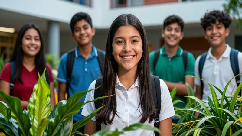 Retrato vibrante y detallado de estudiante mexicano