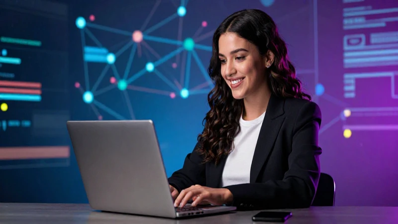 Becaria mexicana profesional en entorno digital
