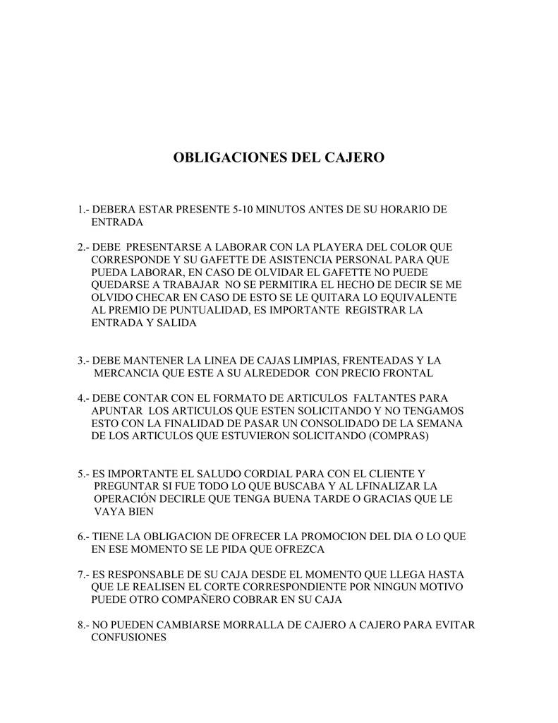 Responsabilidades principales de una cajera en Aurrera