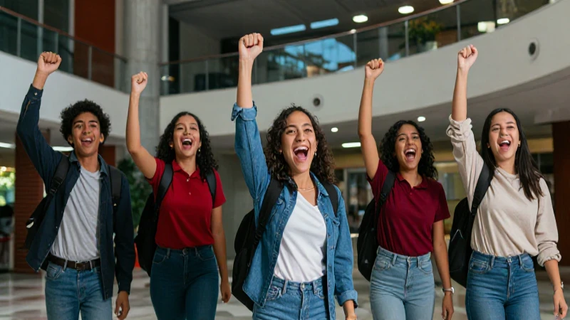 Estudiantes mexicanos exitosos celebran su universidad