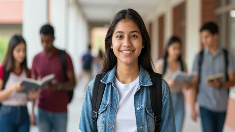 Joven mexicano sonríe en un retrato universitario