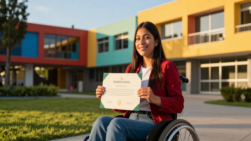 Estudiante mexicano sonríe recibiendo su certificado