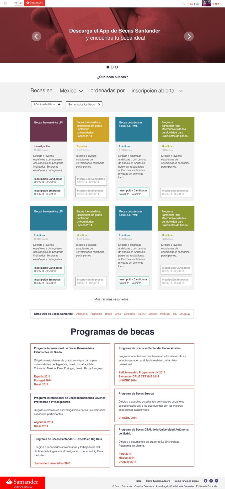 Resultados de becas Santander: opciones disponibles para ti