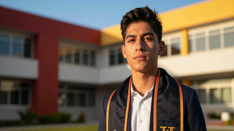 Joven mexicano universitario determinado y profesional