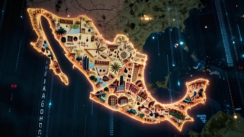 Ambiente político dramático en un mapa de México