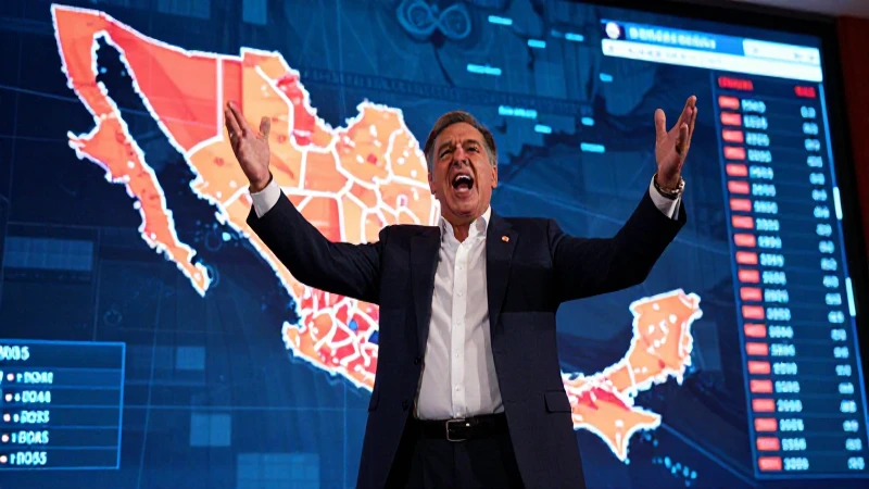 Político carismático sobre mapa de México electoral