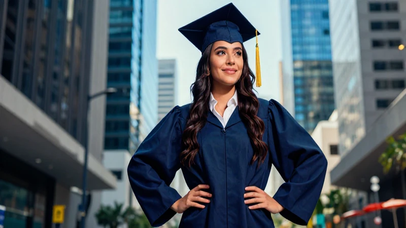 Joven graduado mexicano profesional en ciudad
