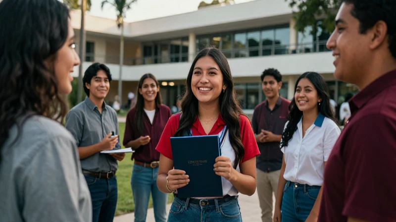 Estudiantes mexicanos celebrando logros académicos universitarios