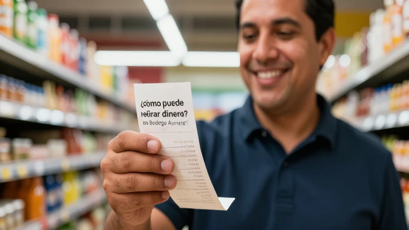 Cliente satisfecho con recibo en Bodega Aurrera