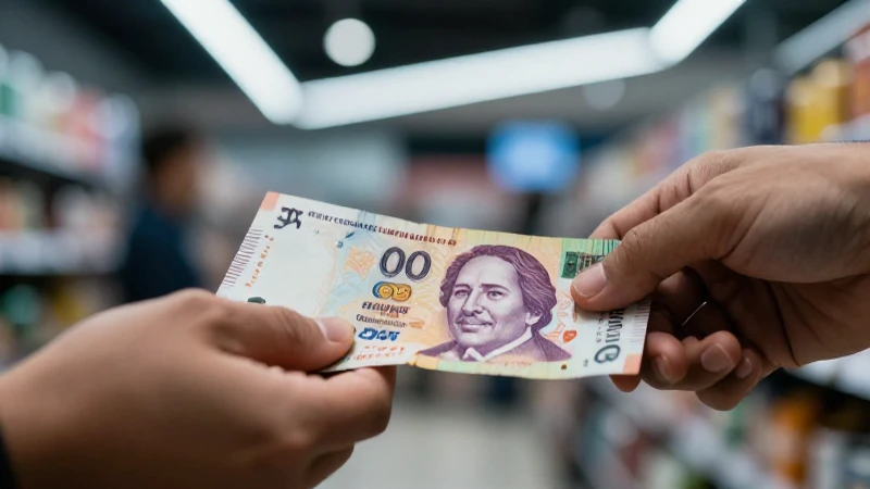 Cercano y dramático enfoque en dinero mexicano vibrante