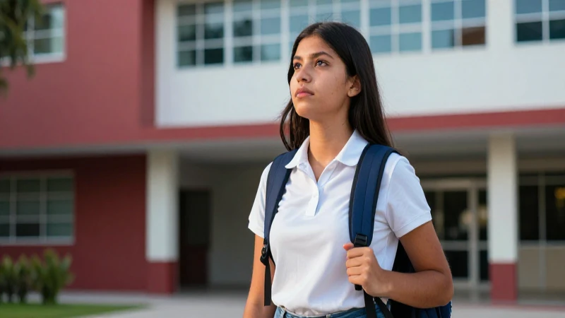 Estudiante mexicano exitoso en ambiente universitario vibrante
