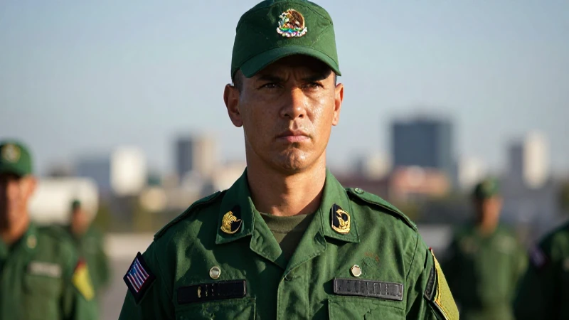 Soldado de la Guardia Nacional mexicana, determinación y enfoque