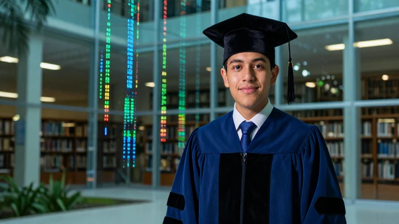 Joven estudiante académico con iluminación dramática