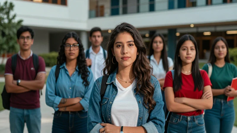 Estudiantes mexicanos exitosos en campus vibrante