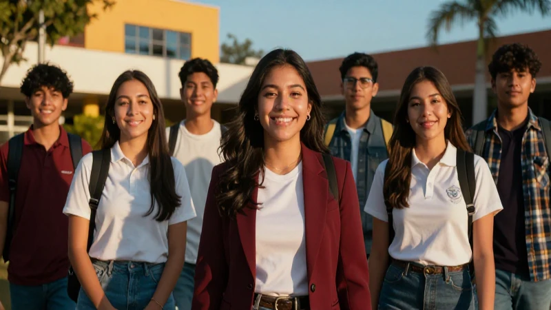Estudiantes mexicanos exitosos en campus moderno e inspirador