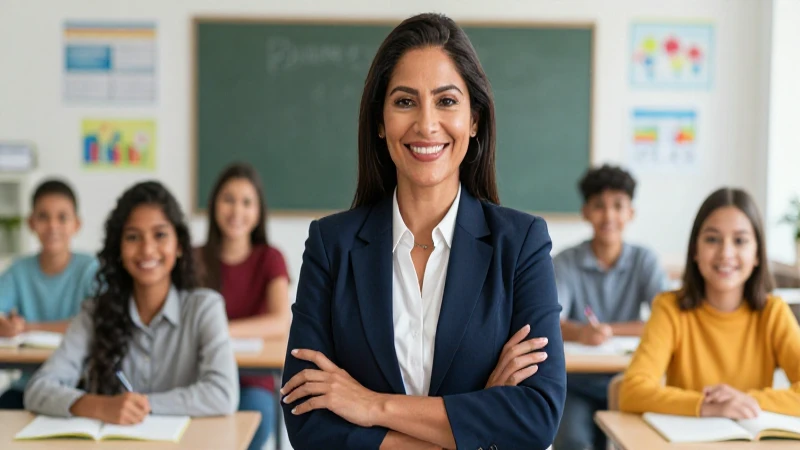 Maestra mexicana inspiradora con sus alumnos