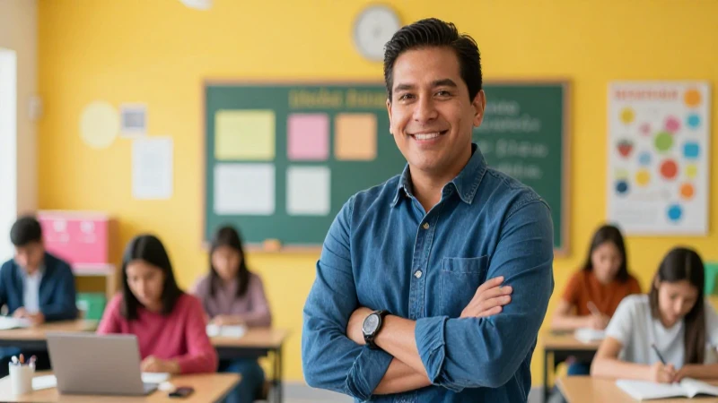Pedagogo mexicano profesional en entorno moderno