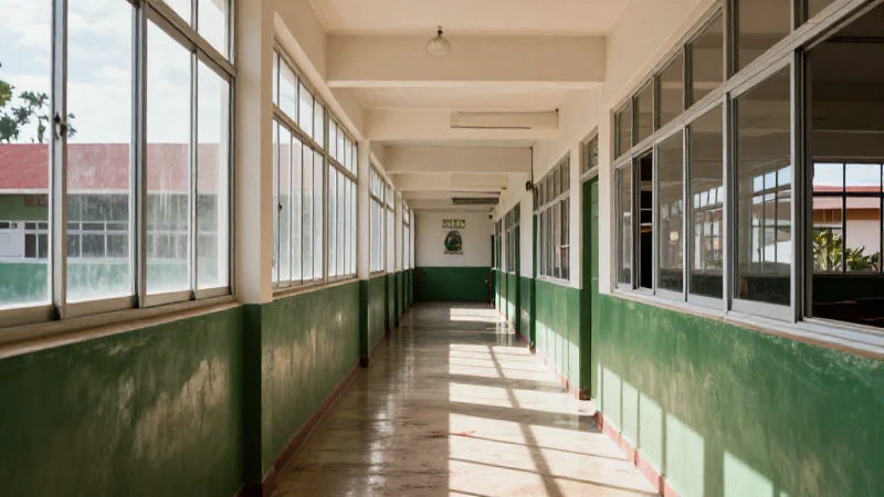 Corredor escolar mexicano vibrante: símbolo de educación y progreso