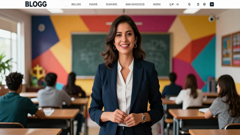 Profesor mexicano moderno en aula vibrante