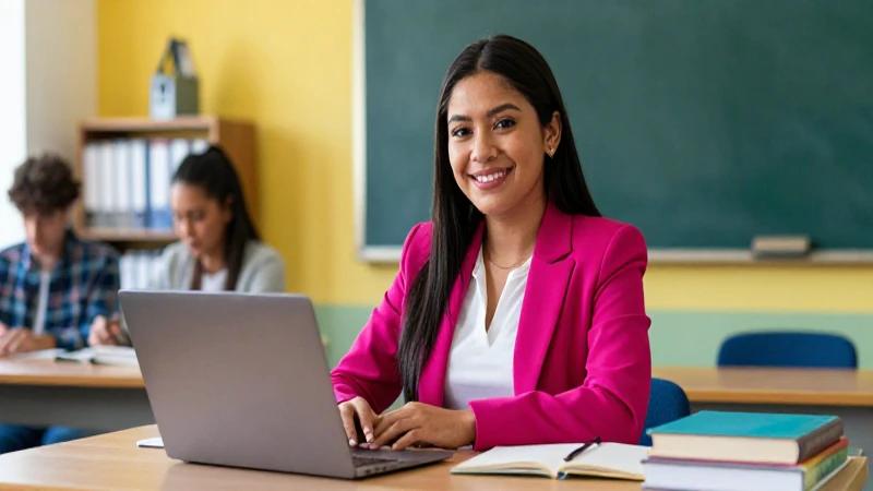 Profesora mexicana moderna con luz dramática