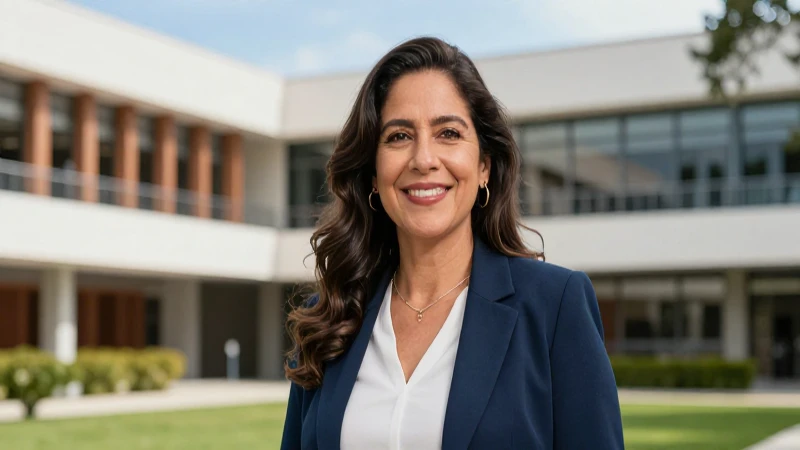 Pedagoga mexicana brillante en campus universitario