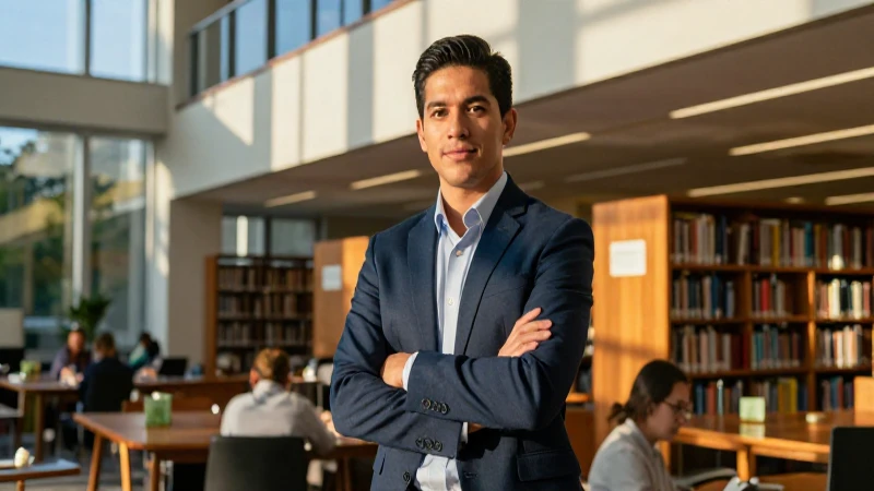 Profesor mexicano exitoso en biblioteca moderna