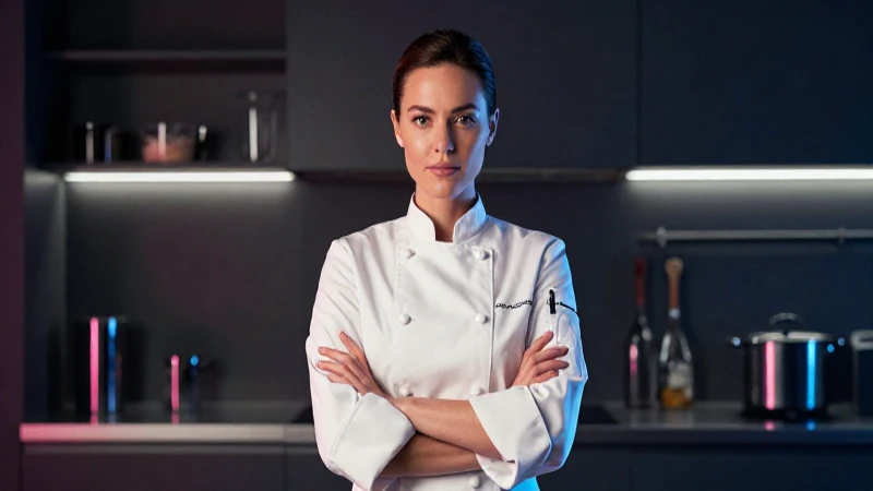 Chef profesional en cocina moderna y dramática