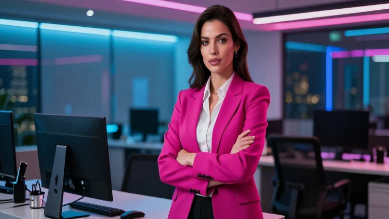 Secretaria profesional y elegante en oficina moderna