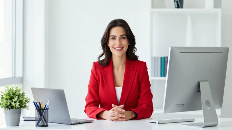 Mujer profesional exitosa en oficina moderna