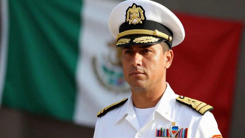 Oficial mexicano atractivo en retrato heroico