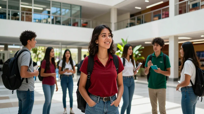 Éxito universitario mexicano vibrante y moderno