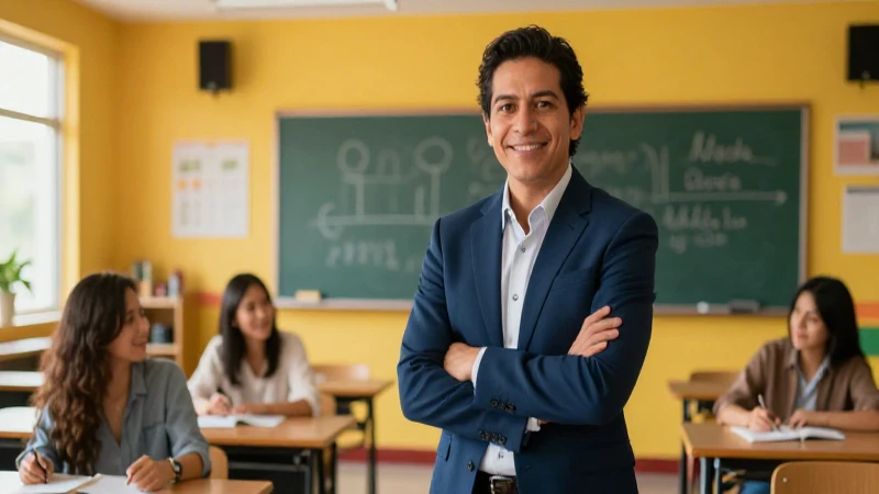 Profesora mexicana moderna simboliza crecimiento profesional