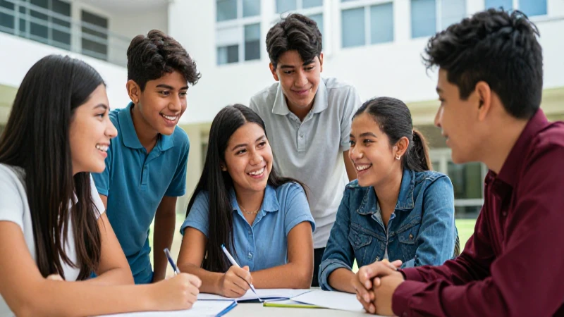Estudiantes mexicanos colaboran en un proyecto moderno