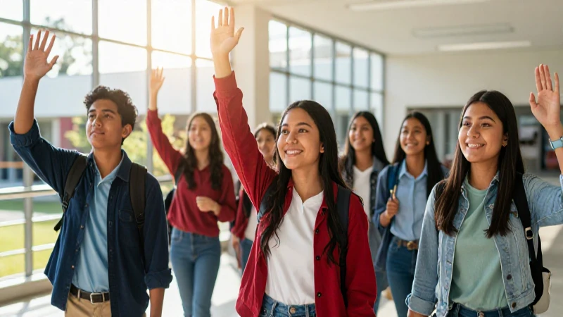 Estudiantes mexicanos celebrando el éxito
