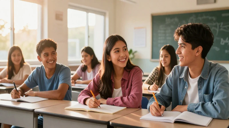 Estudiantes mexicanos brillantes estudian en luz cálida