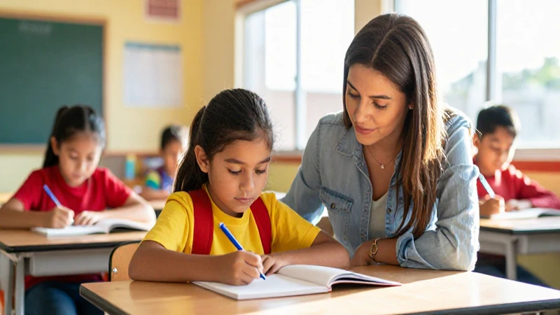 Estudiante mexicano aprende con tutor en clase moderna