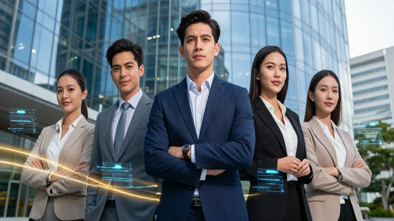 Joven profesional mexicano moderno en entorno de finanzas