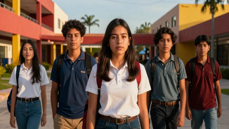 Estudiantes mexicanos aspirando en un entorno moderno