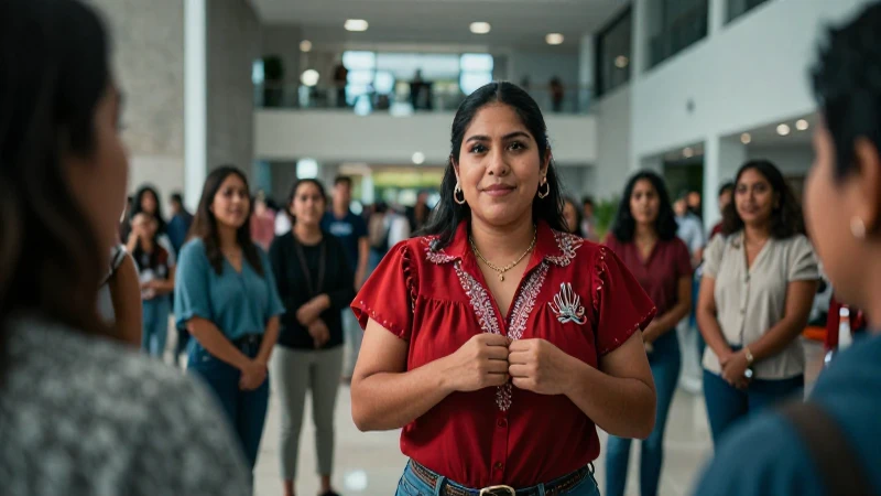 Mujer mexicana diversa busca apoyo comunitario