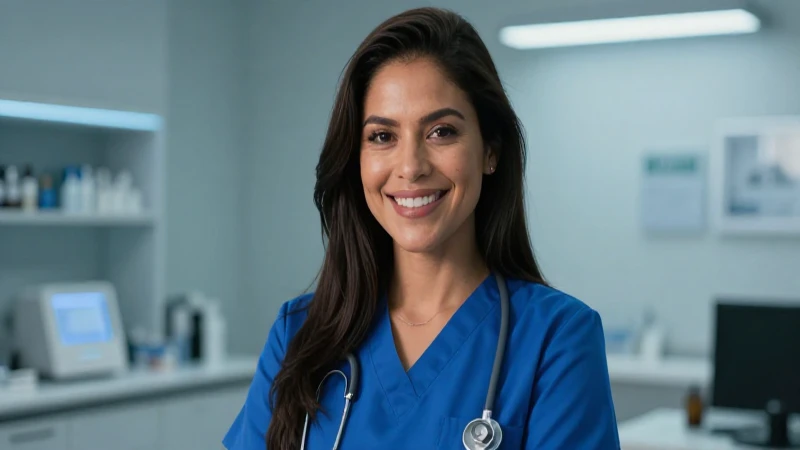 Mujer mexicana profesional en clínica moderna