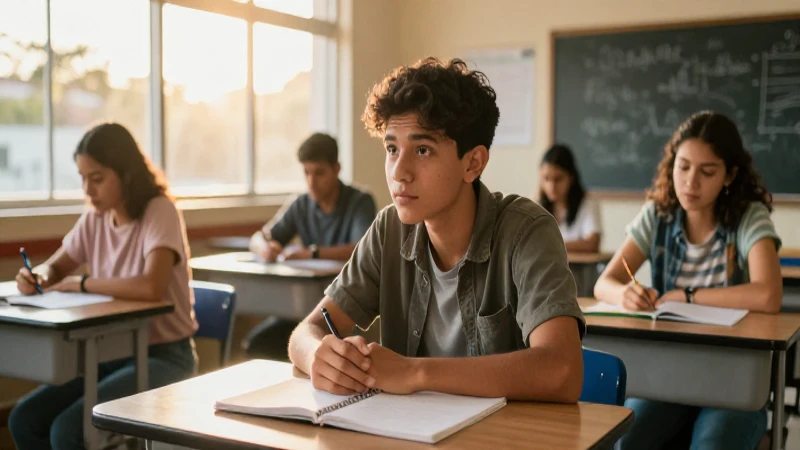 Joven mexicano enfocado en el éxito educativo
