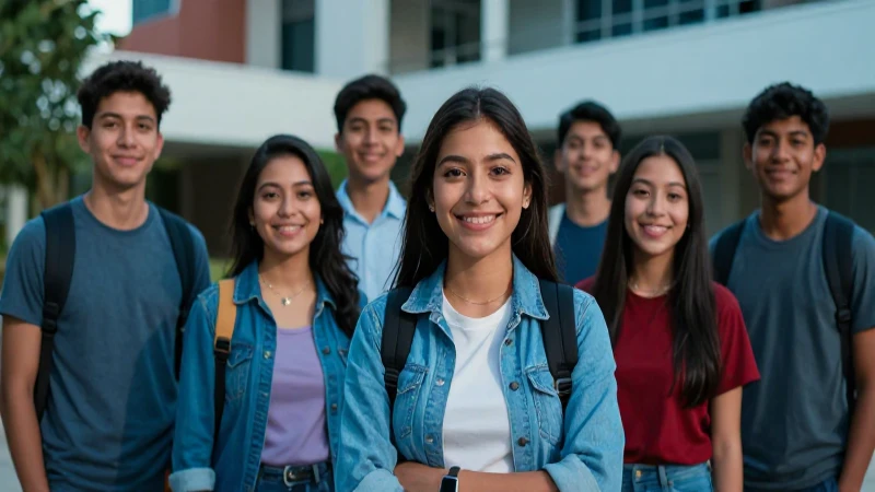 Estudiantes mexicanos celebrando oportunidades universitarias